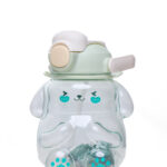 Generic Kawaii Rabbit Straw Water Bottle For Girls School Summer Cute Kids Double Drinking Plastic bottle