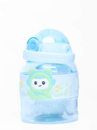 Cute Cartoon Doll Tons Cup 1L Plastic Water Bottle with Straw and Strap