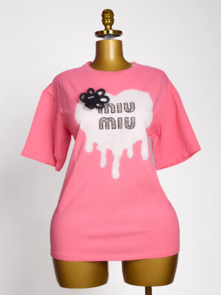 Miu Miu Heart Drip Graphic Top