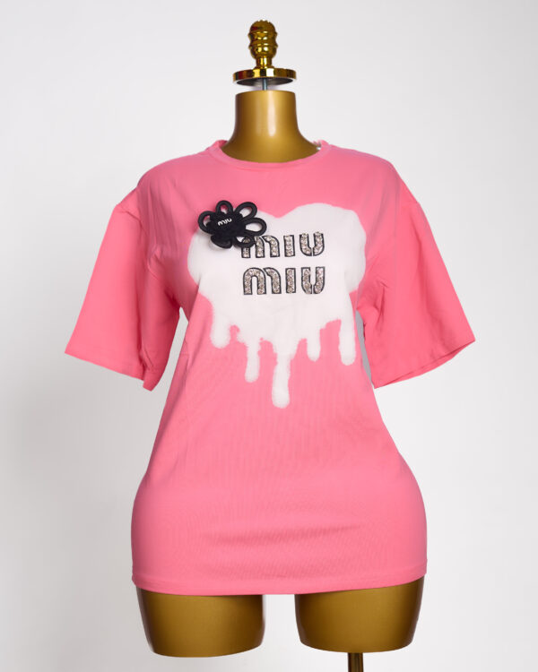 Miu Miu Heart Drip Graphic Top